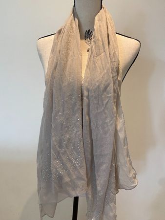 Leichter Sommer Schal mit Strass-Steinen, Top Zustand!