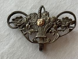 Antike Brosch mit Haken Silber und Gold