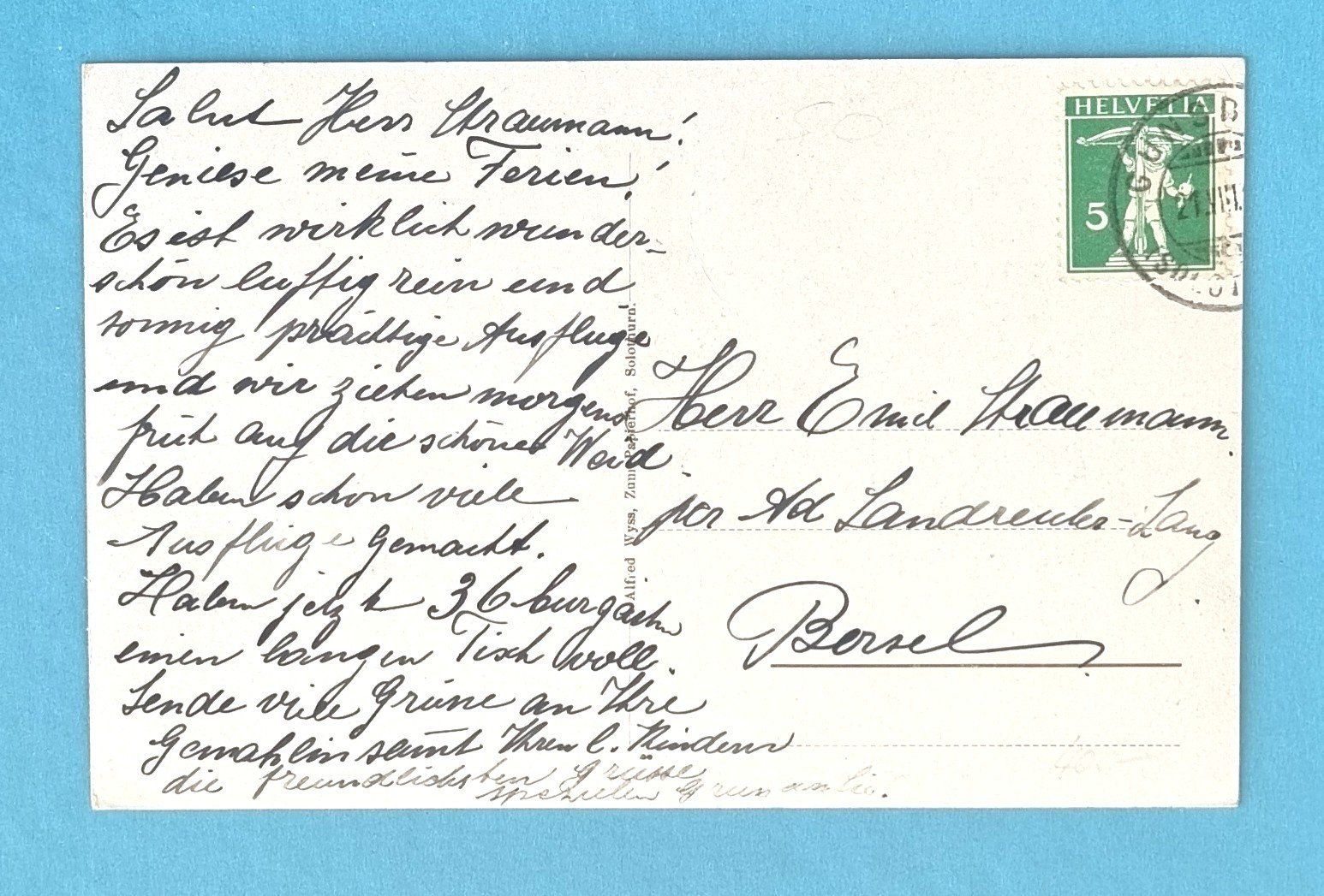 Cartoline postali: Günsberg -  Restaurant Glutzenberg - alte Ansichtskarte – Usato da Rothrist venduto da RROENK 1