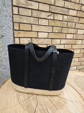 Korb: Korbtasche schwarz-ANGEBOT