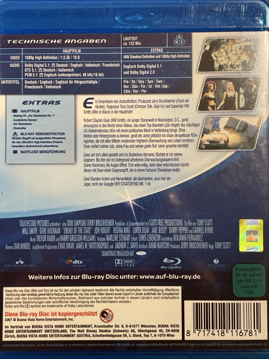 Alle DVDs: Der Staatsfeind Nr. 1 (1998) – Gebraucht aus Waldenburg von Gonzo8 1