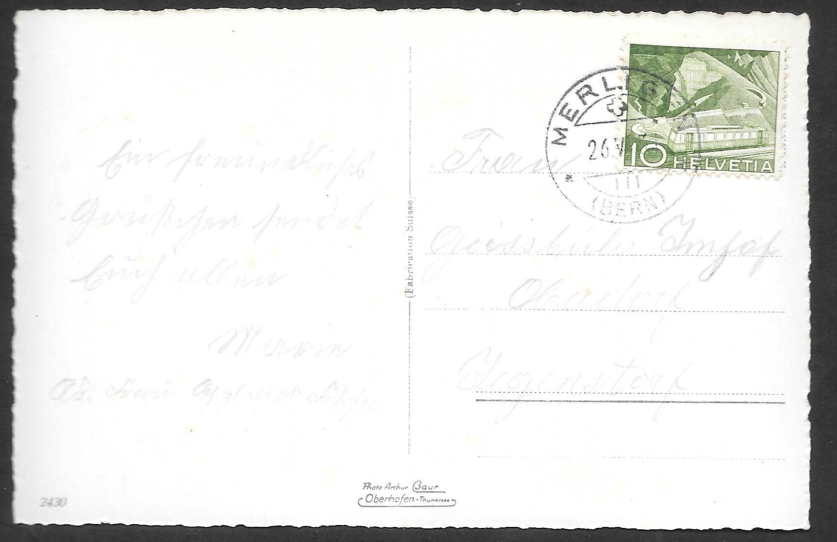 Cartoline postali: Merligen am Thunersee Teilansicht – Usato da Olten venduto da clotaldi 1