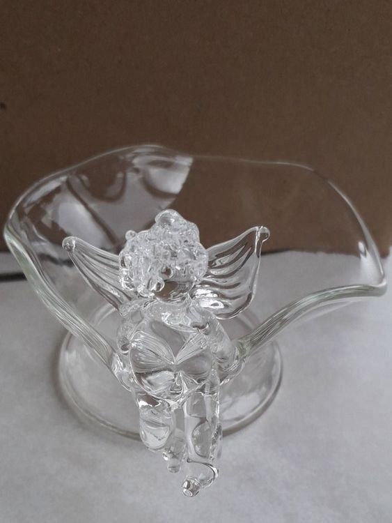Portacandele: Burri Glas Kerzenhalter mit Engel – Nuovo e nell'imballaggio originale da Winistorf venduto da acreativ4