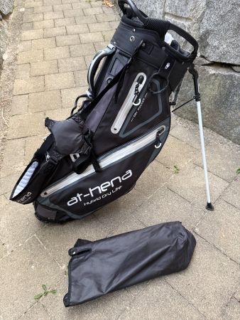 at-hena Hybrid Dry Lite Golf-Bag, Schwarz-Weiss, wie NEU