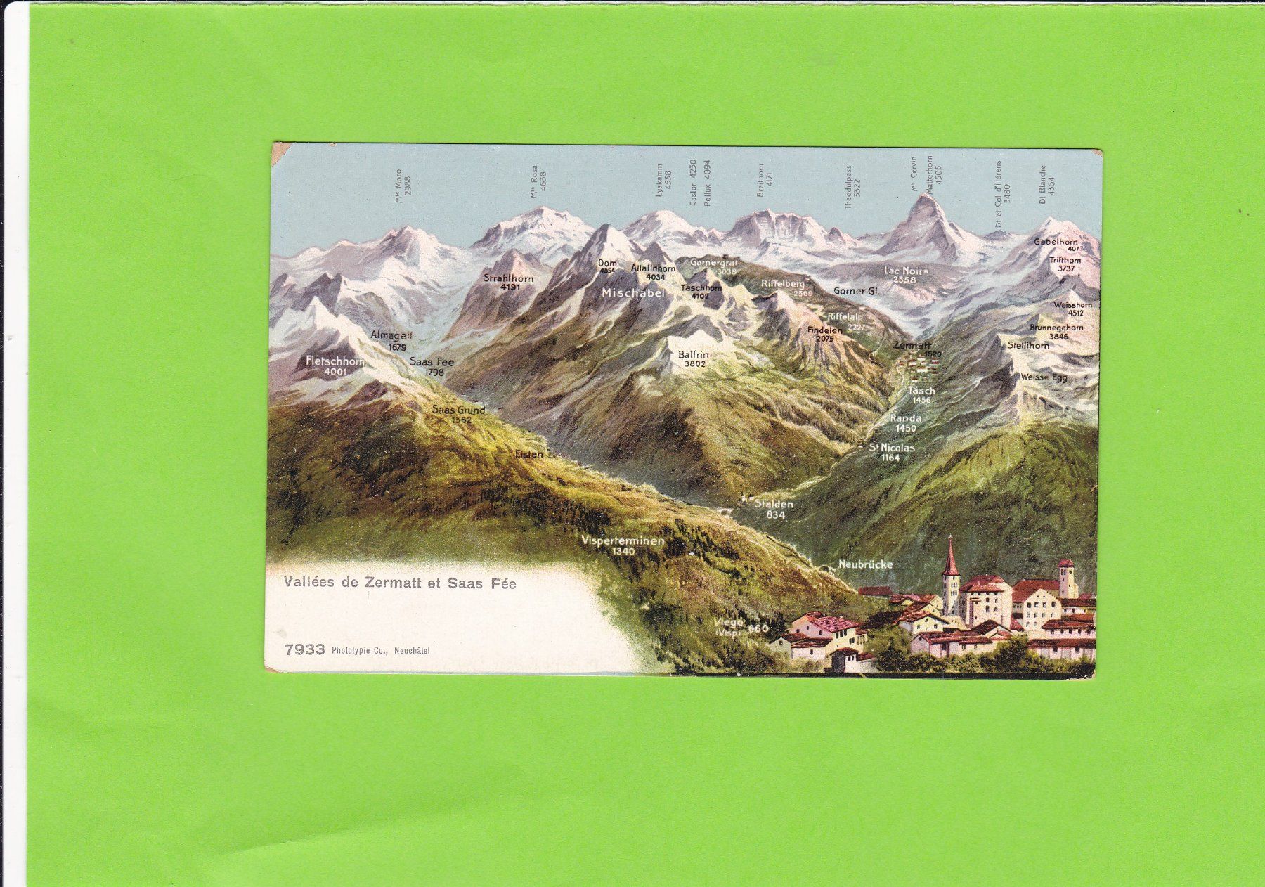 Cartoline postali: Vallées du Zermatt et Saas Fee – Usato da St. Peterzell venduto da neckertal