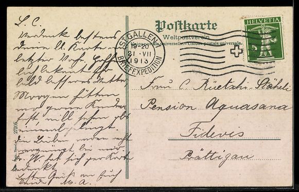 Cartoline postali: AK St. Gallen, Hedwigstrasse mit Wohnhäusern – Usato da Berlin venduto da bartko-reher 1