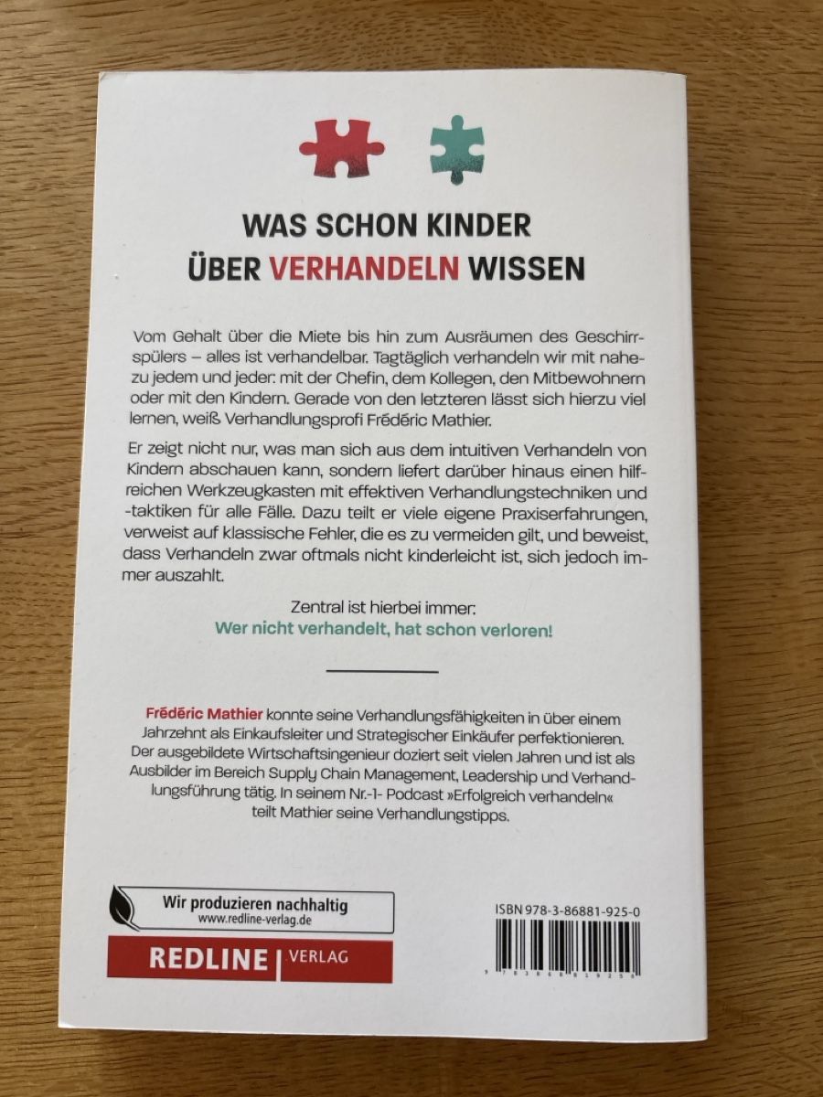 Bücher: Verhandeln ist kein Kinderspiel, Frédéric Mathier – Neu (gemäss Beschreibung) aus Bubendorf von gogo31 1