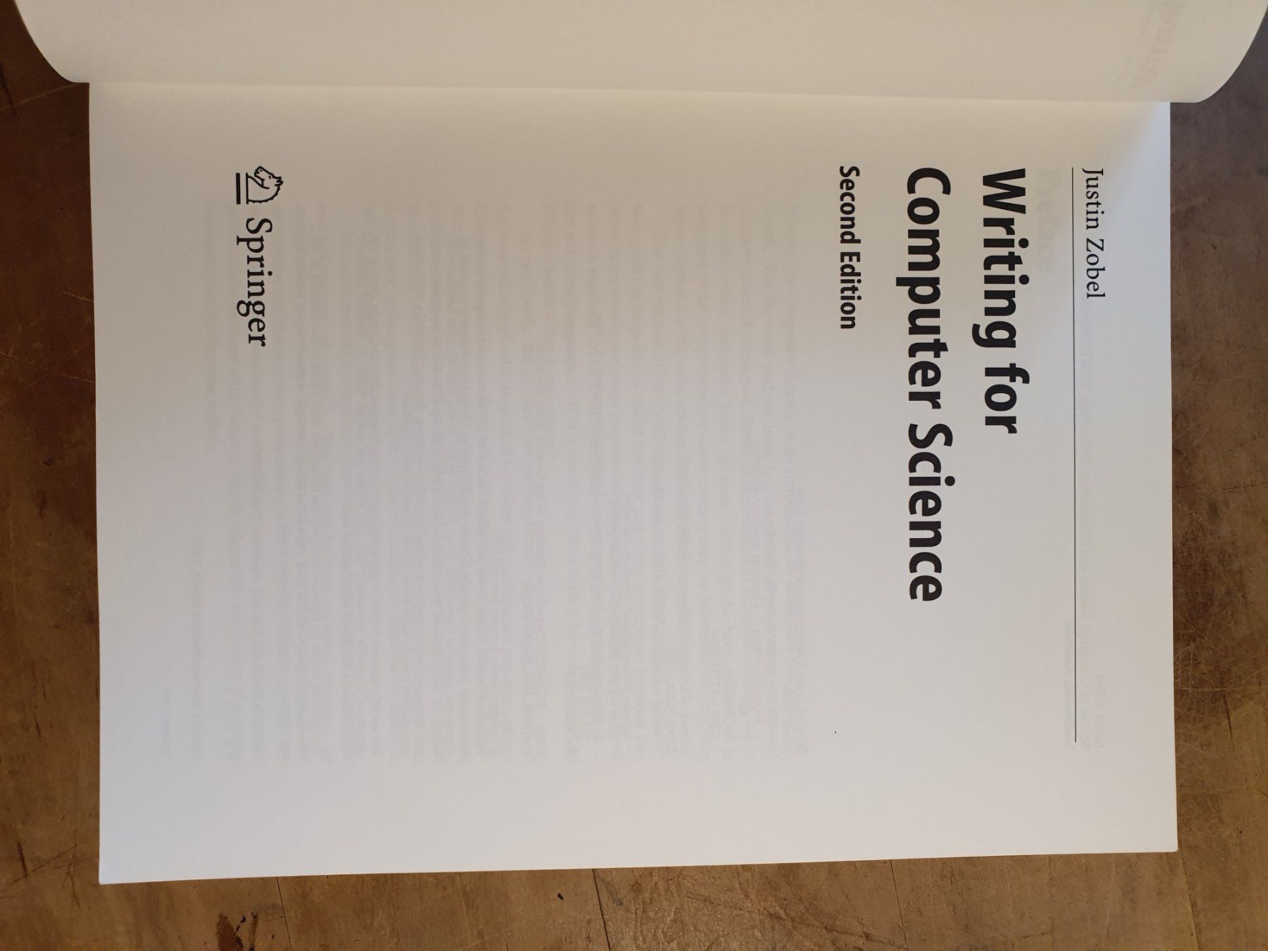 Libri: Writing For Computer Science - Justin Zobel - Springer - Eng – Usato da Zürich venduto da loosebone 1