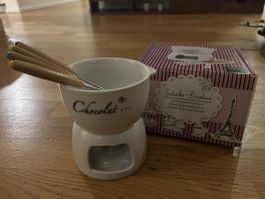 Schoko-Fondue-Set, wie neu