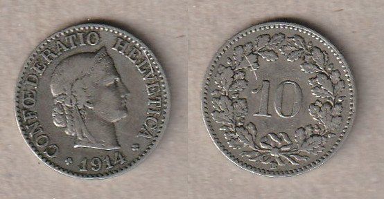 Tutti le monete: 10 Rappen 1914 – Usato da Allschwil venduto da Coinfreak