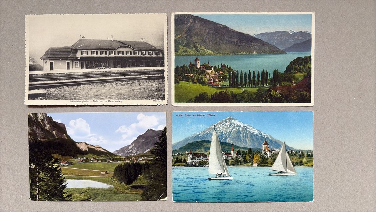 Cartoline postali: 4 AK Kandersteg und Spiez – Usato da Au ZH venduto da Samson84