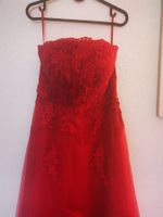 Rotes Abendkleid / Ballkleid mit Spitze, Grösse 38 - Top!