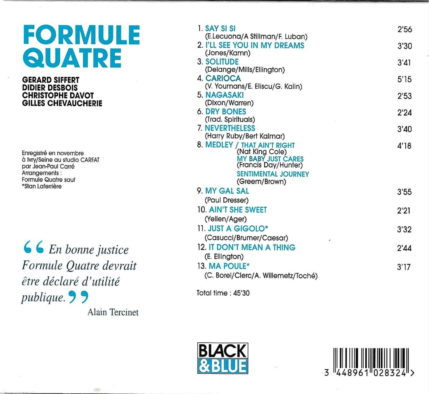 CD: Formule Quatre Vocal Swing CD Digipack - Solitude – Usato da Savagnier venduto da Ne2065 1