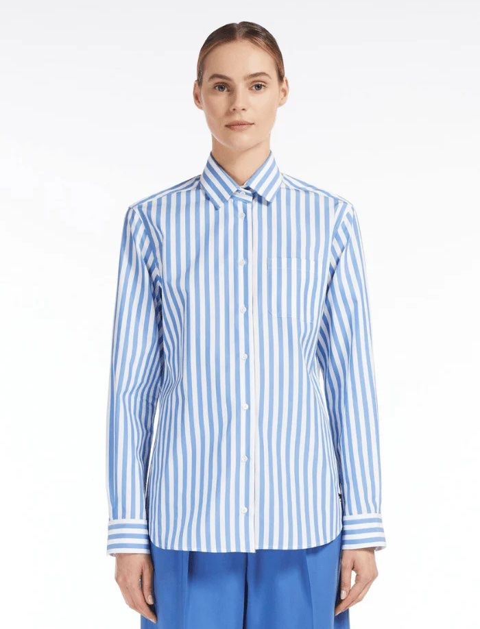 Max Mara Camicette: Max Mara Weekend langarm BW Bluse blau weiss gestreift Gr 40 – Nuovo e nell'imballaggio originale da Zürich venduto da rar_b2y9 3