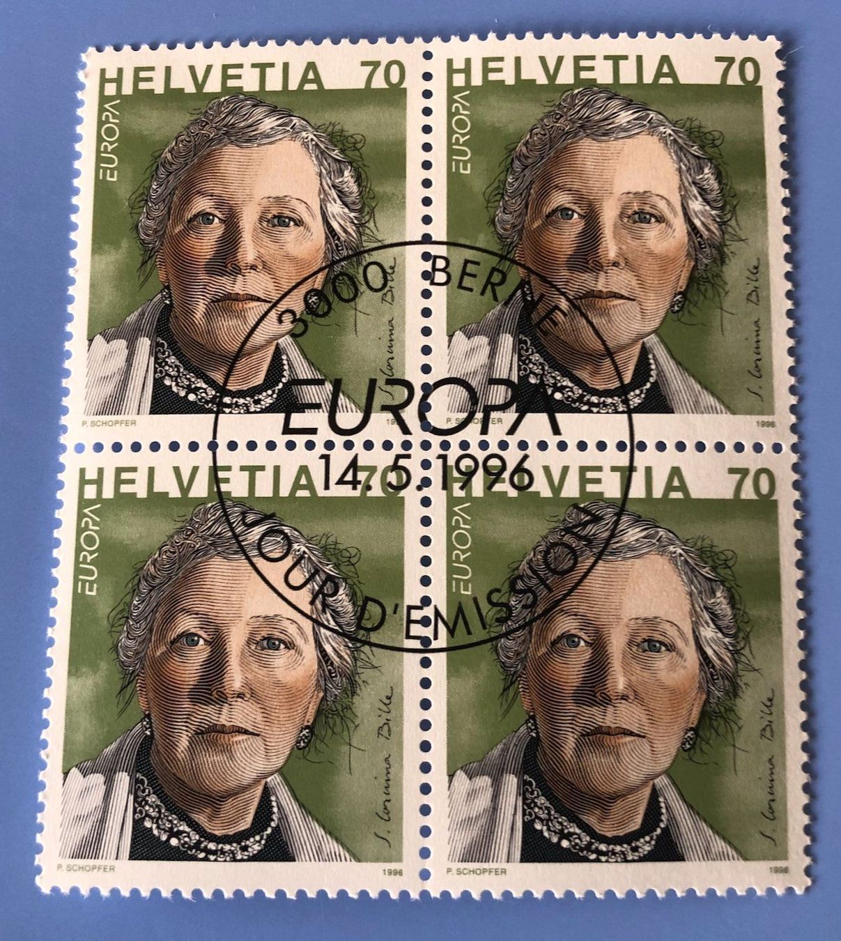 Alle Briefmarken: 4 er Block Nr.893 mit Vollstempel Bern – Gebraucht aus Aarau von Billa007