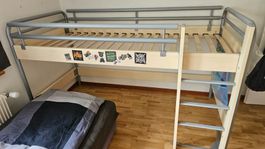 Hochbett IKEA Tromsö Holz Metall silber gebraucht