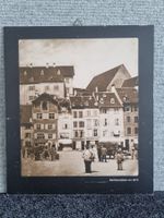 Original Foto Barfüsserplatz Basel um 1875 auf Aluplatte