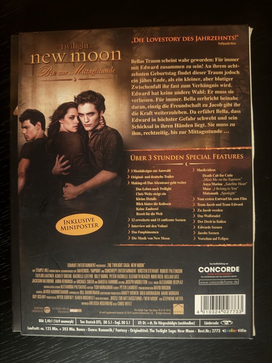 Tous les DVDs: Twilight Saga New Moon Fan Edition 2 Discs – D'occasion à Lausen par EisAmStiel94 1