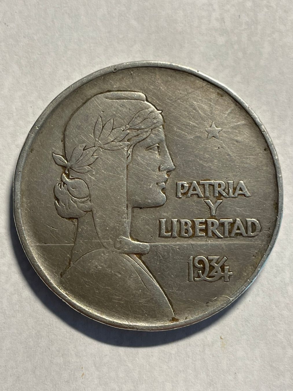 Alle Münzen: (28) Silber-Peso Kuba 1934 ABC – Gebraucht aus Aesch BL von masmusgo