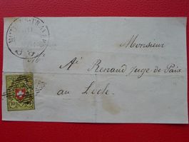 1854 Rayon II (16II) Briefstück: MOTIERS-TRAVERS, NE - LOCLE