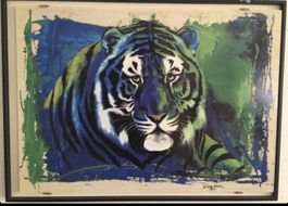 Tiger in blau von Rolf Knie