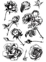 Silikonstempel Nr.642, Blumen, Rosen
