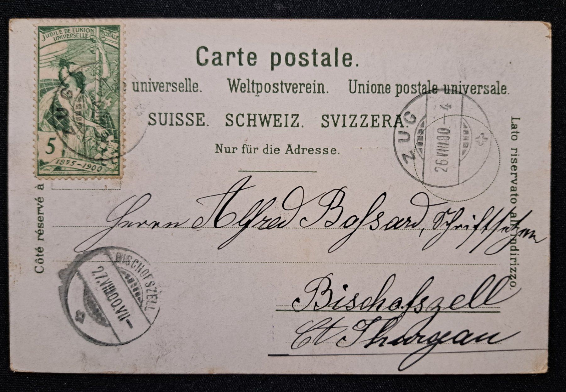 Cartoline postali: Zug Zugersee mit Rigi 1900 – Usato da Unterägeri venduto da PhilatelieStudiger 1