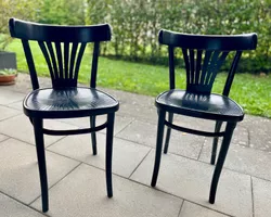 Schwarze vintage Stühle (2 stk) - Wiener Kaffeehausstil