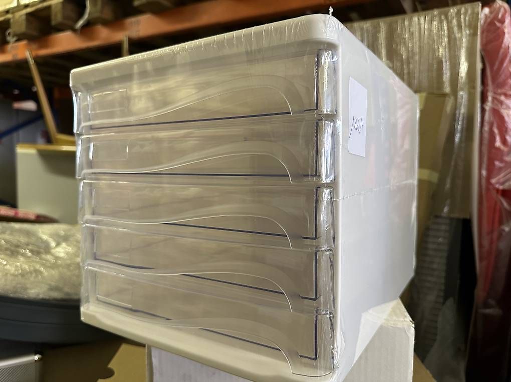 Raccoglitori: neue Helit Schubladenbox, 5 Schübe, A4, weiss – Nuovo e nell'imballaggio originale da Necker venduto da liq24 1