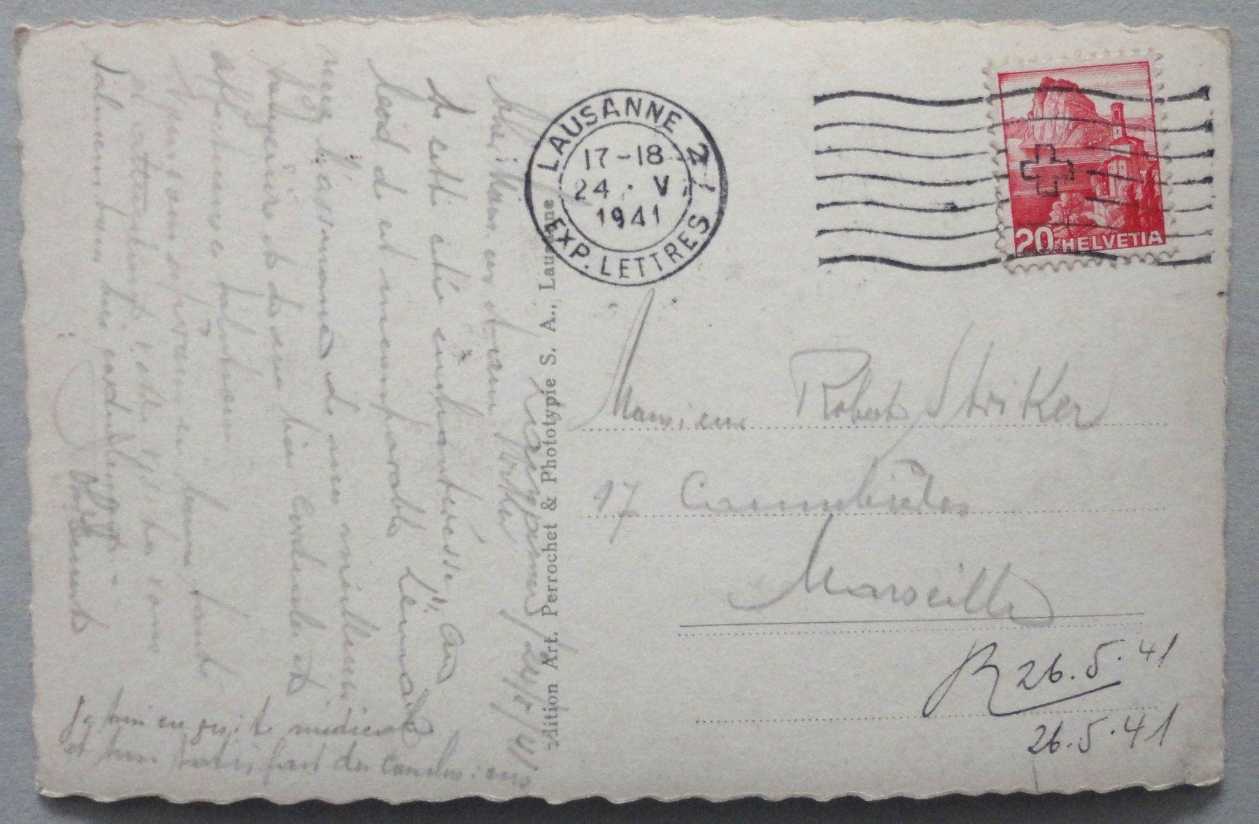 Cartoline postali: Lausanne et le Alpes – Usato da Fétigny venduto da Billy2miny 1