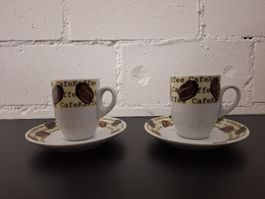 Espresso Tassen Set "Cafe", 2-teilig, Top Zustand!