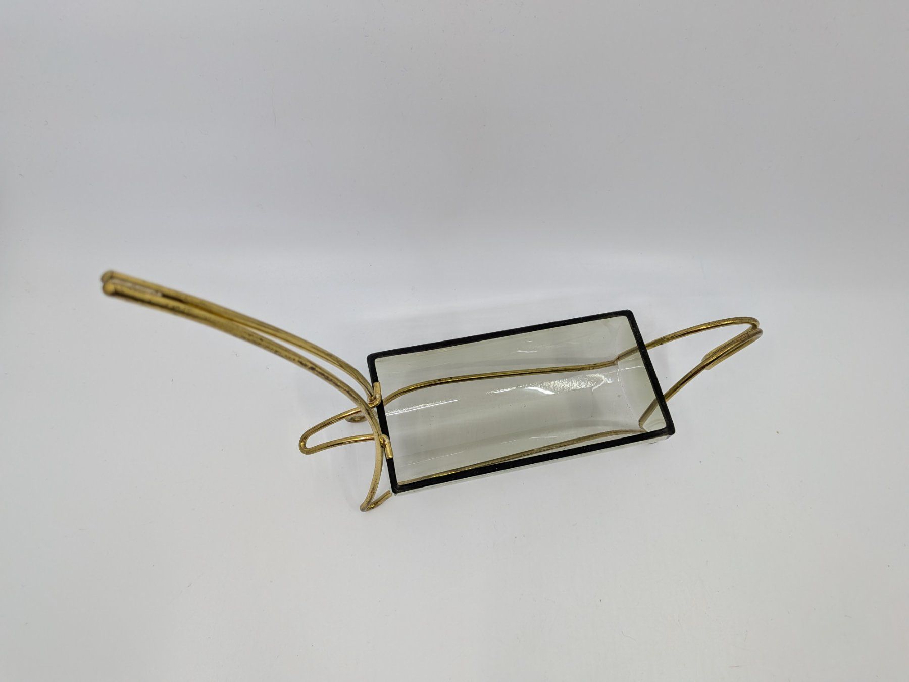 Ciotole: Mid Century Schale Glas in Metallgestell – Usato da Emmen venduto da magelan 1