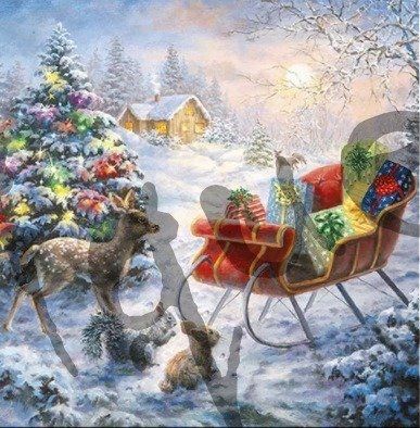 Tovaglioli: Serviette packages in sledge (1443) 2Stk. – Nuovo (secondo la descrizione) da Schlatt TG venduto da kreativ-atelier