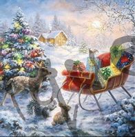 Serviette packages in sledge (1443) 2Stk.