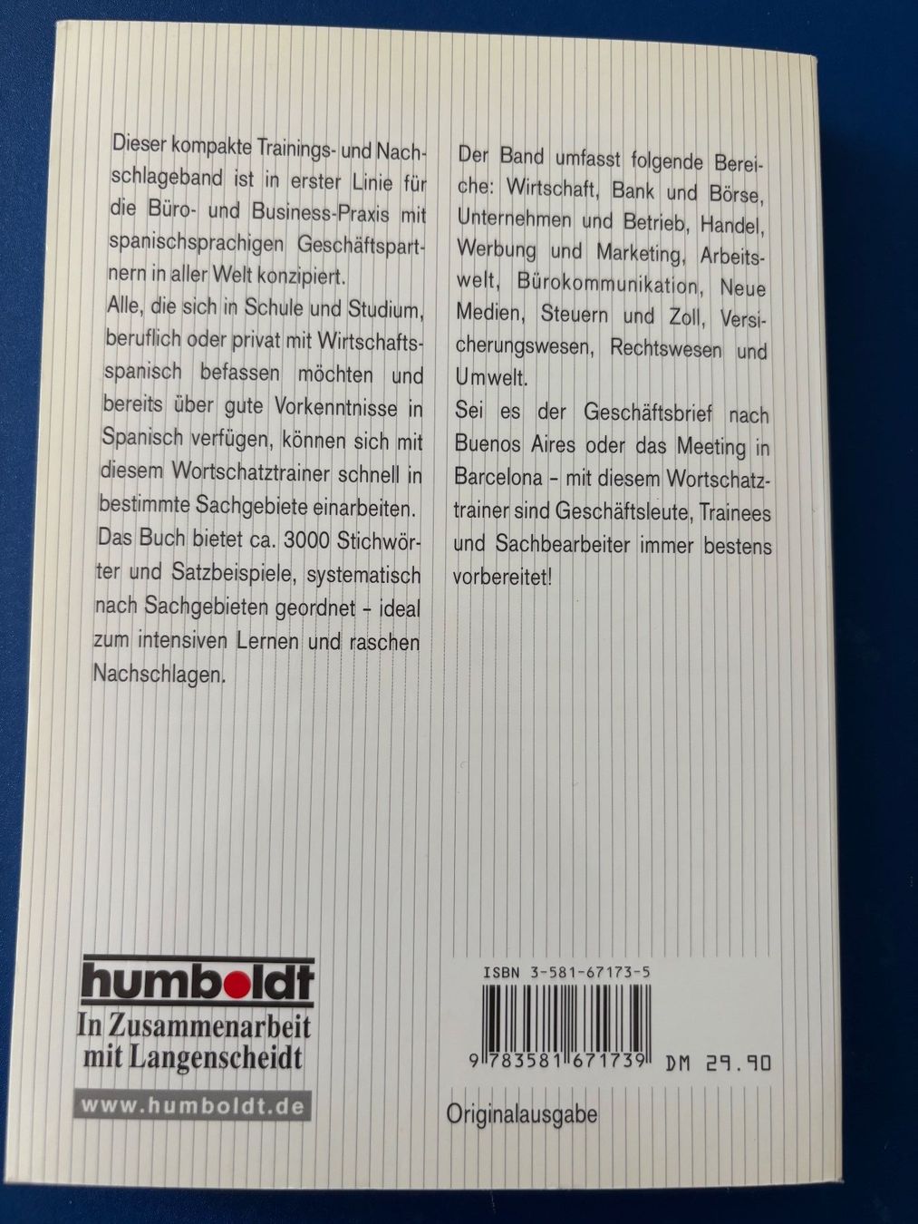 Libri: Business-Spanisch Wortschatz  Sprachen Buch – Usato da Luzern venduto da Sontru 1