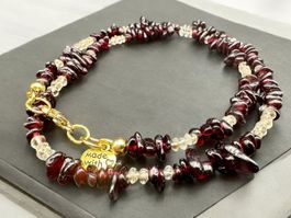 Unikat 💎: neue Edelstein Kette Granat und Citrinquarz