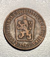 Tschechoslowakei 50 Heller Münze, Jahrgang 1965, Top!