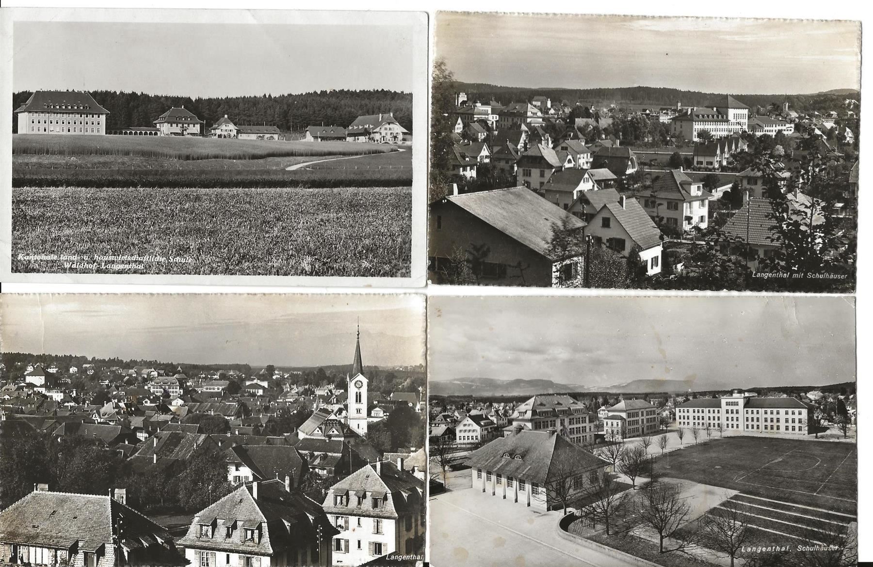 Ansichtskarten: Langenthal BE 4 AK Schulhäuser um 1940 – Gebraucht aus Ennetmoos von Ambuman
