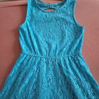 Hellblaues Sommerkleid,mit Spitzen , Gr. 152