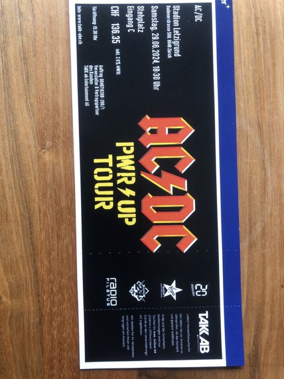 AC/DC Ticket | Kaufen auf Ricardo
