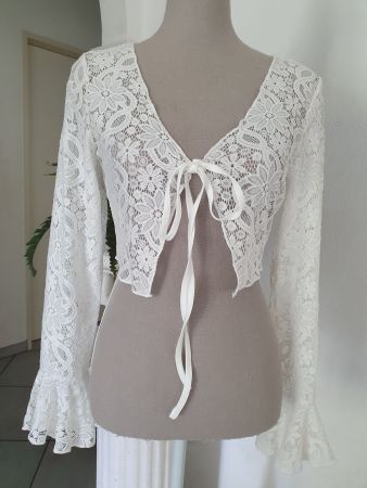Weisses Spitzen Bolero Gr S *neu*