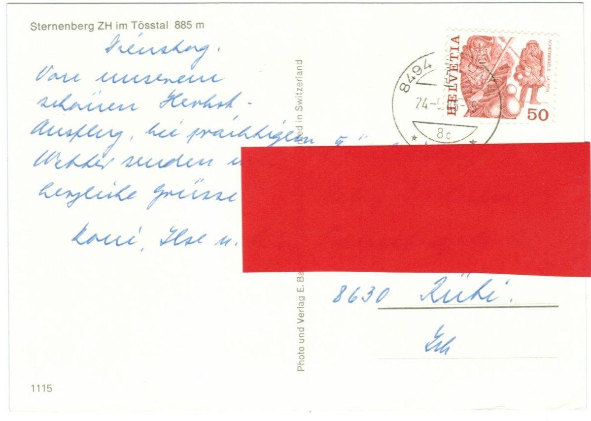 Cartoline postali: AK Sternenberg im Tösstal 1985 – Usato da Zürich venduto da Tolima194 1