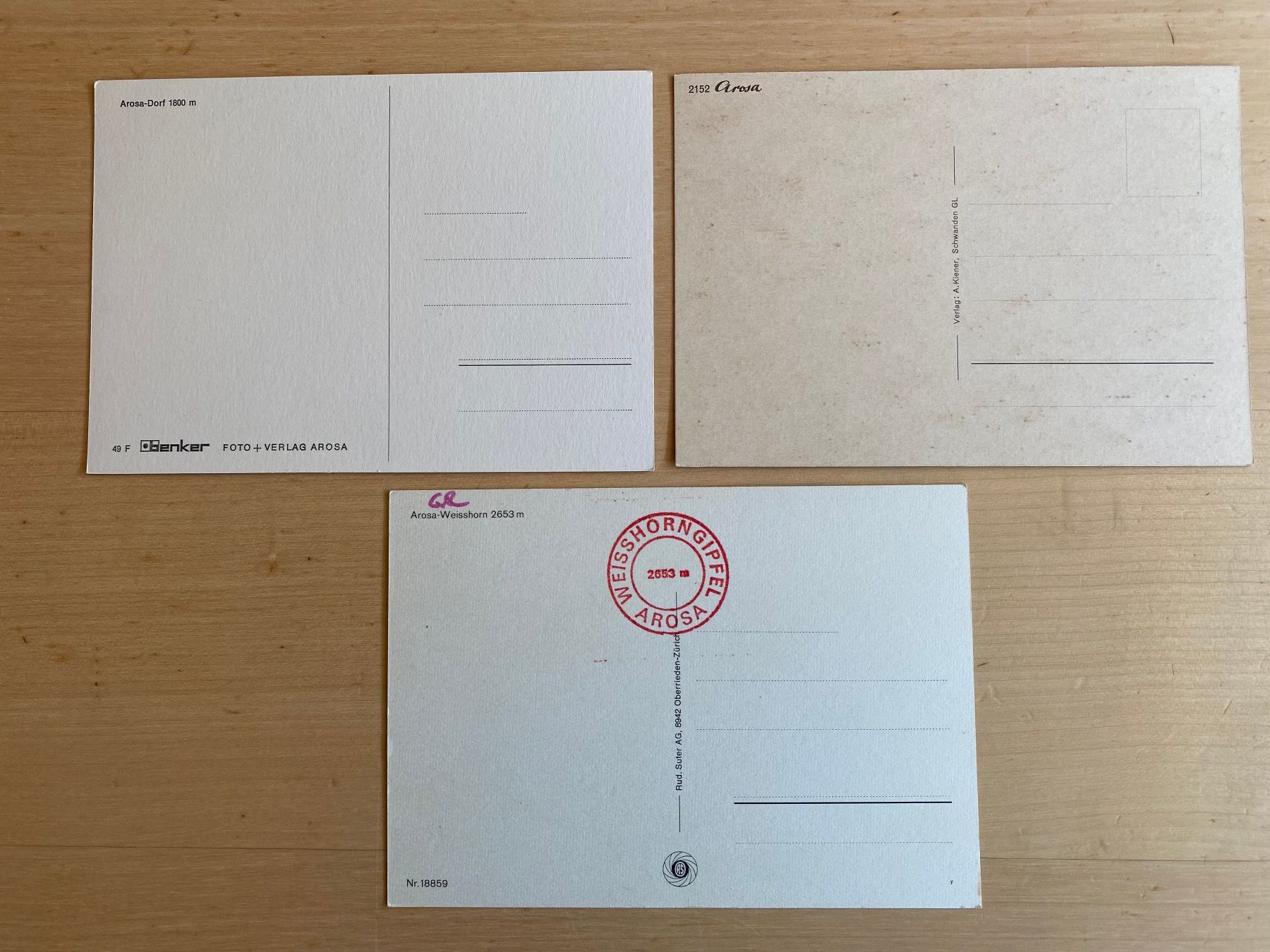 Cartoline postali: 3 AKs Arosa GR – Usato da deitingen venduto da popcorn02 1