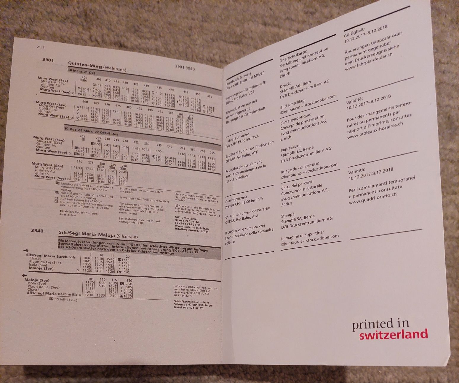 Libri: Kursbuch des schweizer ÖV 2018 – Usato da Zürich venduto da Cortin 3