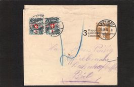 GS Steifband 3 Rp Herisau mit 2 x Nachporto Nr.29 , K65