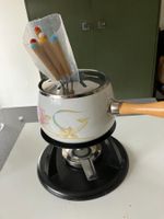 Fonduegarnitur für Fleisch ungebraucht mit Pastenbrenner