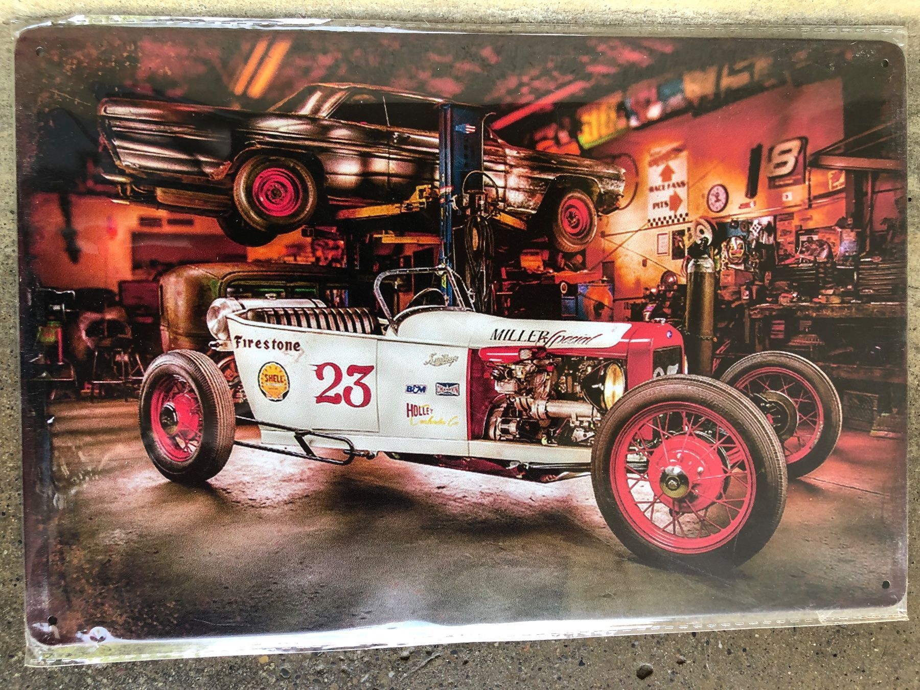 Insegne: Hot rod us car garage classic Oldtimer – Nuovo (secondo la descrizione) da Reinach AG venduto da rares75