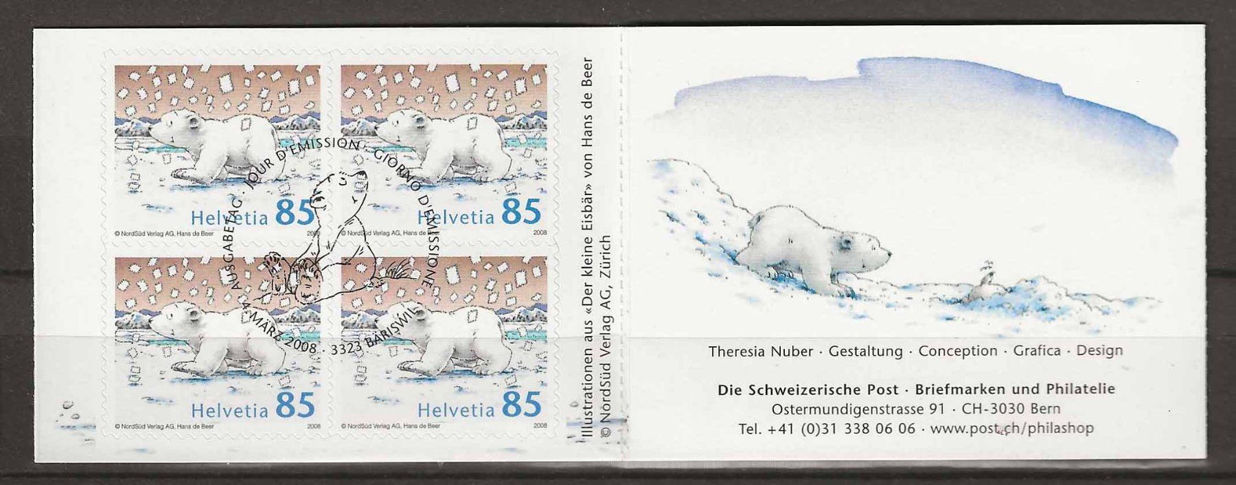 Tutti i francobolli: CHC122 - Carnet 122 Ours Plume 1er j. – Usato da Trélex venduto da Phil_Albert