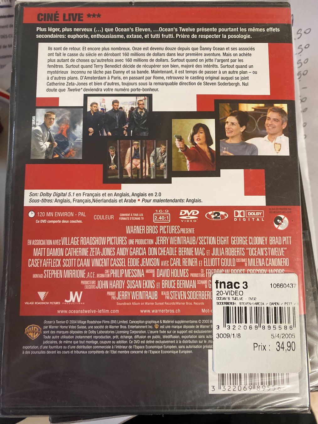 Tutti i DVDs: Ocean's Twelve DVD - Edition Originale - NEUF – Nuovo e nell'imballaggio originale da Le Brassus venduto da cinema13 1