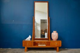 Coiffeuse commode psyché à miroir meuble d'entrée bohème